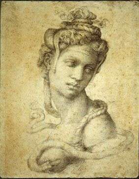 Disegno di Cleopatra di Michelangelo Buonarroti, Casa Buonarroti a Firenze